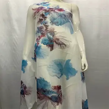 Новый дизайн, высококачественная африканская кружевная ткань из 100% хлопка, 5 ярдов набивной ткани для женских платьев. L78175