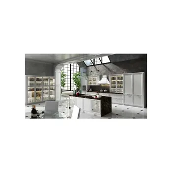 Новый оптовый кухонный шкаф класса люкс с белым лаком и современным индивидуальным дизайном