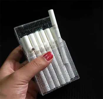 Новый прозрачный женский ультратонкий портсигар вмещает 20 штук сверкающих аксессуаров для курения сигаретного цвета, лучший подарок на день рождения