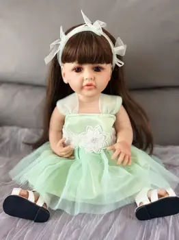 Новый стиль Зеленая юбка эльфа кукла-принцесса 55 см кукла-Реборн Девочка для детских игрушек на День рождения и подарок на День защиты детей