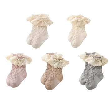 Носки с оборками для маленьких девочек, хлопчатобумажные носки в подарок X90C