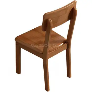 Обеденный стул из цельного дерева, книжный стул, стул с простой спинкой, кофейня, магазин молочного чая, стул-бабочка, стул с кожаной подушкой