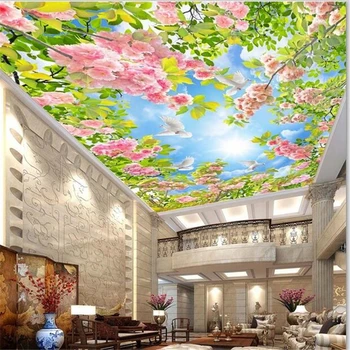 обои wellyu на заказ в крупном масштабе 3d обои декоративная роспись потолка гостиной с цветами высокой четкости papel de parede