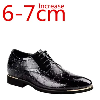 Обувь, увеличивающая рост, мужская официальная одежда, кожаная обувь на рост 6-7 см, мужская обувь для бизнеса и отдыха, обувь из натуральной кожи на высоком каблуке