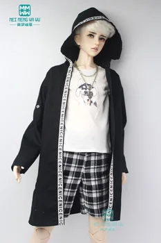 Одежда для куклы 65-75 см, модная футболка BJD uncle, шорты в клетку, длинное пальто с капюшоном