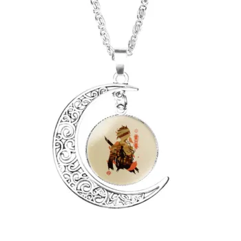 Ожерелье Zhongli Genshin Impact Moon Для девочек, подарки для леди, подвеска-купол Для влюбленных женщин, Ювелирная цепочка в виде полумесяца для мальчика, Стеклянный шарм