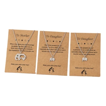 Ожерелье для мамы и дочки, набор из 3 предметов с рисунком слона, подарок для женщин, милая мама