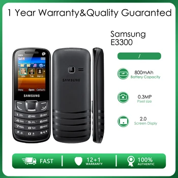 Оригинальный Мобильный Телефон Samsung Manhattan E3300 с 2,0-дюймовым Экраном, Батарея 800 мАч, Батарея 0,3 Мп, 3G Разблокированный Мобильный Телефон