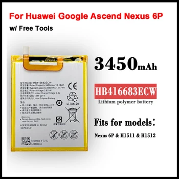 Оригинальный Новый HB416683ECW Настоящий Аккумулятор емкостью 3450 мАч для Huawei Google Ascend Nexus 6P H1511 H1512 Аккумулятор + Инструменты + Наклейки