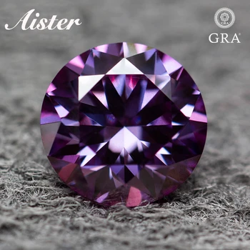 От 0,5 до3,0 каратного Камня Муассанит Фиолетового Цвета, Сертифицированного GRA Moissanita VVS1 Pass Diamond Tester для Изготовления Ювелирных изделий