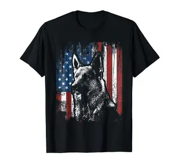 Патриотическая футболка с немецкой овчаркой и американским флагом, подарки для собак, Модная 3D футболка, Горячая Мужская одежда 2019, Модные повседневные мужские футболки