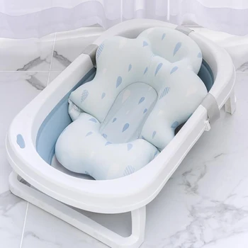 Переносной коврик для детской ванны, Регулируемая подушка для ванны и душа, коврик для новорожденного, складное сиденье для детской ванны, плавающий водяной коврик