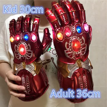 Перчатки Железного человека со светодиодной подсветкой 1:1, Оружие супергероя Marvel, Красная версия. Перчатка Таноса, Халк, Капитан Америка, реквизит для косплея, подарок для детей