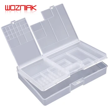 Пластиковый Прозрачный двухслойный ящик для запчастей WOZNIAK для хранения микросхем материнской платы мобильного телефона IPHONE