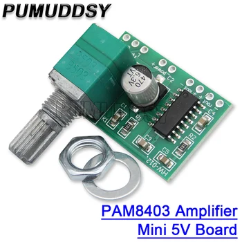 Плата цифрового усилителя 5ШТ 5V Mini PAM8403 с переключающим потенциометром может питаться от USB
