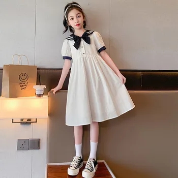 Платье принцессы для девочек с коротким рукавом, Лето 2023, Детское летнее платье для школьников, платье для девочек