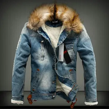 Популярное подростковое пальто для пары, мужская утепленная куртка из денима в стиле ретро с нашивкой на дырках, модный джинсовый топ