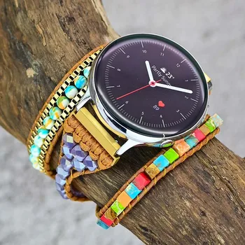 Популярный Браслет Из Волнистого Камня Для Samsung Smart Watch 20мм 22мм Ручной Работы DIY Ремешки Для Fossil Q Gazer Ticwatch2 E Band Подарок