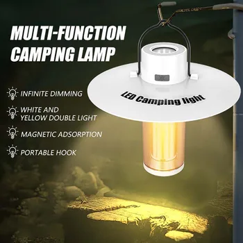 Портативный светодиодный фонарь для кемпинга с плавным затемнением, Атмосферный ночник, Подвесная лампа для наружной палатки, перезаряжаемый фонарик емкостью 3000 мАч
