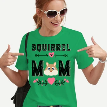 Прекрасная футболка Squirrel Mum, Повседневные Футболки Harajuku, Гранжевые Топы Y2k, Женская Корейская модная одежда, Графические Футболки Camisetas Mujer