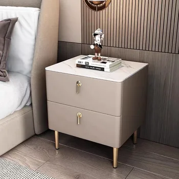 Прикроватная тумбочка из массива дерева в Скандинавском стиле, современный минималистичный Прикроватный шкаф с 2 ящиками, Мебель для спальни в маленьком домике