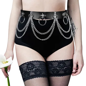 Ремни безопасности Сексуальные эротичные женские Готические цепочки-кольца из искусственной кожи, украшающие тело, Ягодичные Подвязки на талии, Стильные подвязки в стиле панк-рок