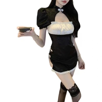 Ретро Китайская форма Чонсам Женская одежда для косплея Сексуальное платье Ципао с высоким разрезом Костюмы