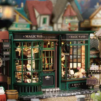 Ретро-магазин в европейском стиле Magic House, Кукольный домик ручной работы, миниатюры, предметы, набор моделей зданий, украшение книжного уголка, игрушка в подарок