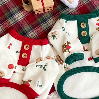 Рождественская одежда для щенков, осенне-зимняя Нижняя рубашка для домашних животных, пуловер с плюшевым мишкой, теплая одежда для собак, товары для домашних животных XS-XL