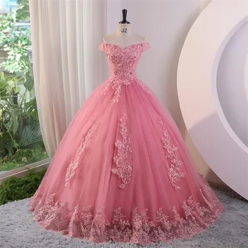 Розовые пышные платья Ashley Gloria, Вечернее платье с милым цветком, Роскошное кружевное бальное платье, Настоящее фото Выпускного платья Boho Vestidos
