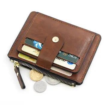 Роскошный мужской кошелек, женский ультратонкий кожаный держатель для кредитных карт, удостоверения личности, карман для монет, Брендовый дизайнерский кошелек для мужчин и женщин