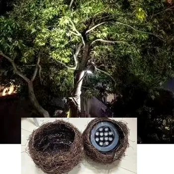 Светодиодная уличная водонепроницаемая лампа Bird's Nest, Зеленый парк в соответствии с освещением сада, дерево для съемки, прожектор Bird's Nest