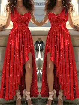 Сексуальная женская элегантная красная коктейльная вечеринка, шикарные вечерние платья для выпускного, роскошное платье для подружек невесты для официальных мероприятий, модельная одежда
