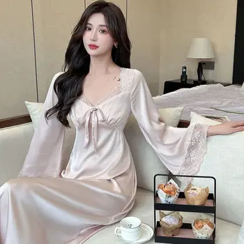 Сексуальное женское ночное белье, халат, комплект из 2 предметов, Женское платье-комбинация, кружевной женский халат, Корейская одежда для косплея, домашняя одежда, женская одежда