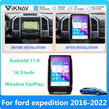 Сенсорный экран 14,5-дюймового Автомобильного Радиоприемника Ford Expedition 2016-2022 Android-Плеер Головного Устройства GPS-Навигация Auto WIFI Carplay Стерео 2 din