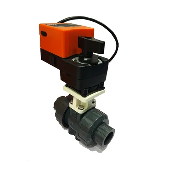 Сертификация ISO9001 Клапан с электроприводом из ПВХ 24 В, регулирующий поток воды, пластиковые клапаны, пропорциональный шаровой клапан из ПВХ
