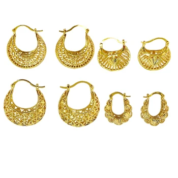 Серьги в винтажном стиле в Африке для женщин, Серьги-клипсы золотого цвета для девочек, Эфиопские украшения, Арабский подарок на Ближний Восток