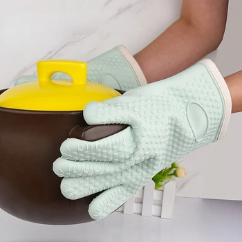 Силиконовые перчатки, 2 предмета, термостойкие перчатки для микроволновой печи, теплоизоляционные Кухонные перчатки для приготовления барбекю