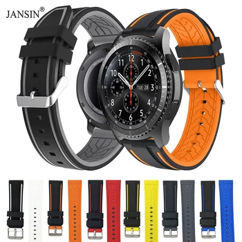 Силиконовый спортивный ремешок 20 мм 22 мм для Samsung Watch 5 4 Модный двухцветный резиновый мужской сменный браслет, аксессуары для часов