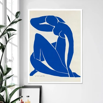 Синий обнаженный плакат Анри Матисса Абстрактное искусство Печать Минималистичный Современный Настенный арт Домашний декор Холст Картина Подарок