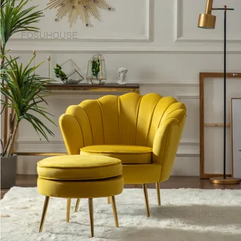 Скандинавские Дизайнерские Фланелевые стулья для гостиной, Балкон, Ленивый диван, Мебель для гостиной, Роскошное кресло для отдыха, Спальня, Диван для отдыха