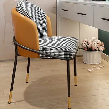 Скандинавский Металлический стул Luxury Home Relax Минималистичный Обеденный стул с высокой спинкой Дизайнерские Удобные Шезлонги Мебель для дома