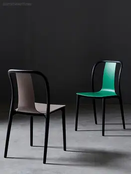 Скандинавский пластиковый стул простой современный обеденный стул повседневный креативный стул со спинкой домашнее кафе балкон письменный стол на открытом воздухе обеденный стул