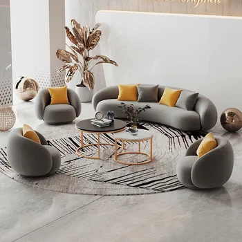 Скандинавский роскошный тканевый диван Arc Для отдыха, диван Yuanbao, Офисная встреча гостей для обсуждения мебели для гостиной, диван