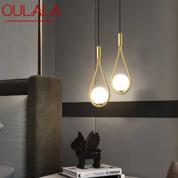 Современная латунная подвесная лампа OULALA, светодиодная золотая медная люстра, простая креативная декоративная для дома, гостиной, спальни