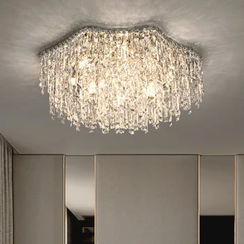 Современная роскошная хрустальная потолочная люстра для гостиной спальни виллы, холла, внутреннего оформления Потолочного светильника