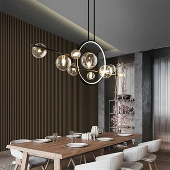 Современная светодиодная люстра со стеклянным пузырем, светильник в скандинавском стиле для гостиной, Кухонный светильник для ресторана, Подвесные светильники для домашнего декора.
