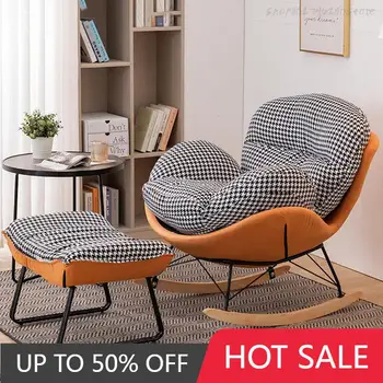 Современное кресло для гостиной с подушкой в скандинавском стиле, кресло-качалка для гостиной, Эргономичное Кресло со спинкой, мебель для дома Fauteuil Salon