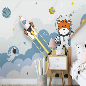 Современные абстрактные обои для детской комнаты Минималистичный мультфильм Космическая планета Фон детской комнаты Обои Домашний декор Фреска