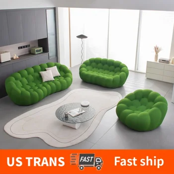 Современный обитый тканью диван-кресло lazy bubble, зеленый